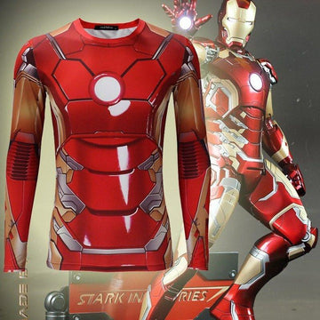 Iron Man 3 "Mark Xlii" Compression Long Sleeve Rashguard-RashGuardStore