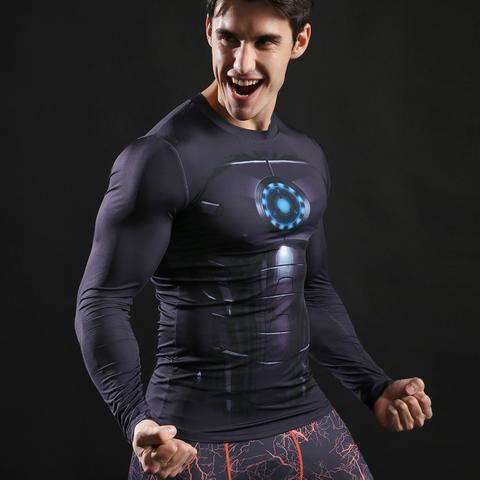 Iron Man 3 "Mark Xviii" Compression Long Sleeve Rash Guard-RashGuardStore