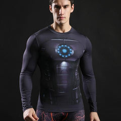 Iron Man 3 "Mark Xviii" Compression Long Sleeve Rash Guard-RashGuardStore
