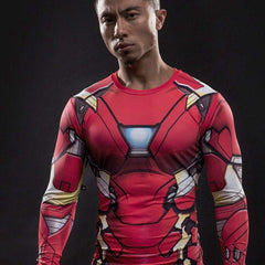 Iron Man 3 "Mark Xxxiii" Long Sleeve Compression Rash Guard-RashGuardStore