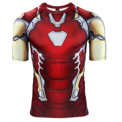 Iron Man "Mark 85" End Game Compression Short Sleeve Rash Guard-RashGuardStore