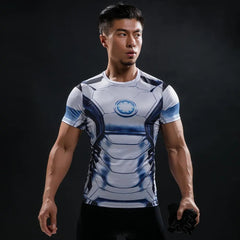 Iron Man "Mark Ii" Short Sleeve Compression Rash Guard-RashGuardStore