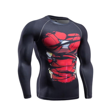 Iron Man "Mark Iii Hero Revealed" Long Sleeve Compression Rash Guard-RashGuardStore