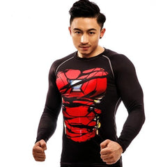 Iron Man "Mark XXXIII Hero Revealed" Black Long Sleeve Compression Rash Guard-RashGuardStore