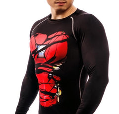 Iron Man "Mark XXXIII Hero Revealed" Black Long Sleeve Compression Rash Guard-RashGuardStore