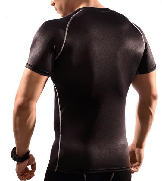 Iron Man "Mark XXXIII Hero Revealed" Black Short Sleeve Compression Rash Guard-RashGuardStore