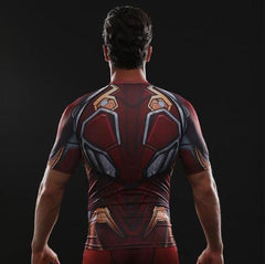 Iron Man "Nano Tech" Infinity War Compression Short Sleeve Rash Guard-RashGuardStore
