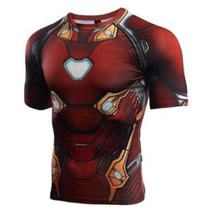 Iron Man "Nano Tech" Infinity War Compression Short Sleeve Rash Guard-RashGuardStore