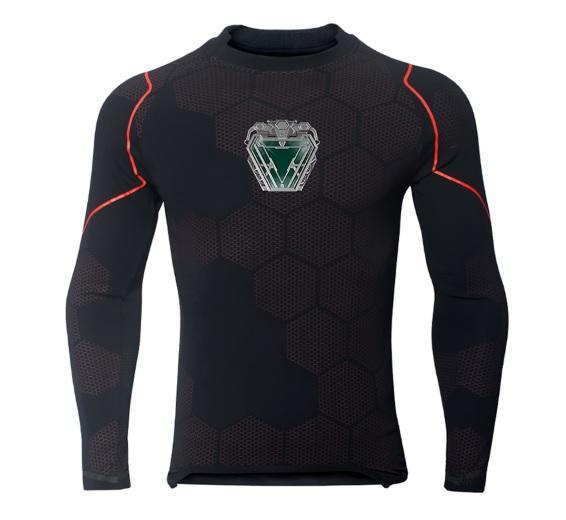 Iron Man 'Stark Industries' Dull Reactor Long Sleeve Premium Compression Rash Guard-RashGuardStore