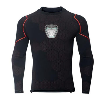 Iron Man 'Stark Industries' Reactor Long Sleeve Premium Compression Rash Guard-RashGuardStore