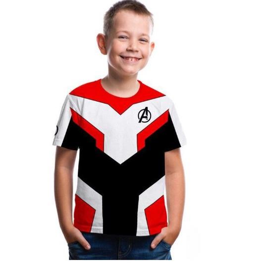 Kid's Avengers "End Game" Orange Short Sleeve Compression Rash Guard-RashGuardStore