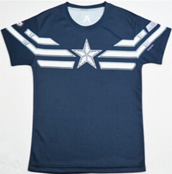 Kid's Captain America Bootcamp Compression Rash Guard-RashGuardStore