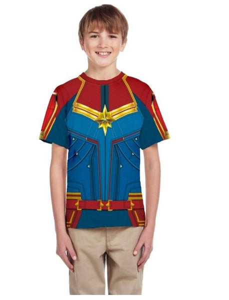 Kid's Carol Danvers Captain Marvel Dri-Fit Shirt-RashGuardStore