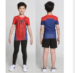 Kid's Spiderman Compression Short Sleeve Rashguard-RashGuardStore