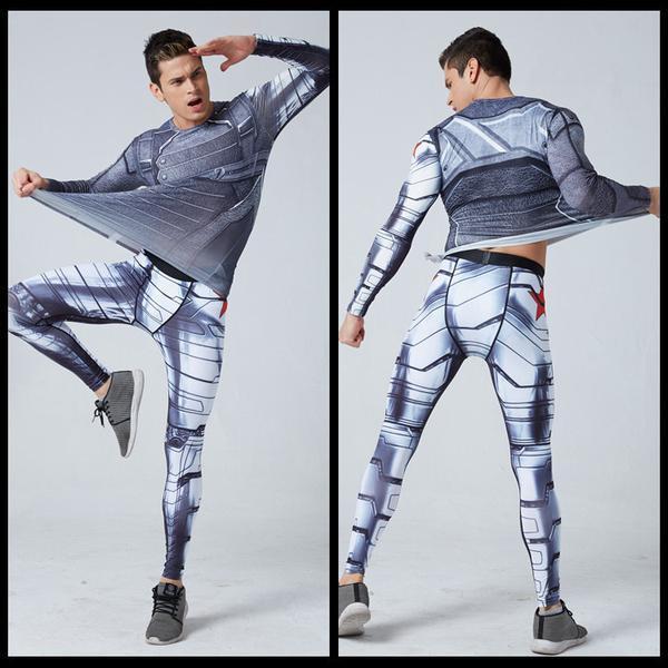 Men's Buck "Winter Soldier" Armor Compression Leggings Grappling Spats-RashGuardStore