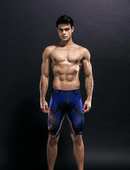 Men's Captain America Compression Leggings Shorts Grappling Spats-RashGuardStore