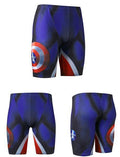 Men's Captain America Compression Leggings Shorts Grappling Spats-RashGuardStore