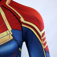 Men's Captain Marvel Carol Danvers Compression Long Sleeve Rashguard-RashGuardStore