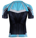 Men's Captain Marvel Carol Danvers 'Star Force' Green Kree Compression Short Sleeve Rashguard-RashGuardStore