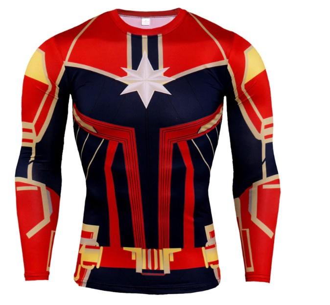Men's Captain Marvel 'Mar-Vell' Compression Long Sleeve Rashguard-RashGuardStore