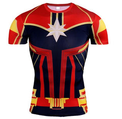 Men's Captain Marvel 'Mar-Vell' Compression Short Sleeve Rashguard-RashGuardStore
