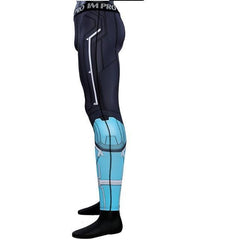 Men's Men's Captain Marvel Carol Danvers 'Star Force' Green Kree Compression Leggings Spats-RashGuardStore