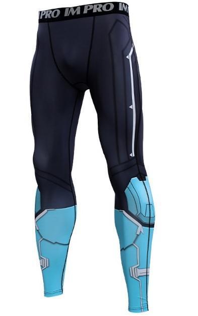 Men's Men's Captain Marvel Carol Danvers 'Star Force' Green Kree Compression Leggings Spats-RashGuardStore