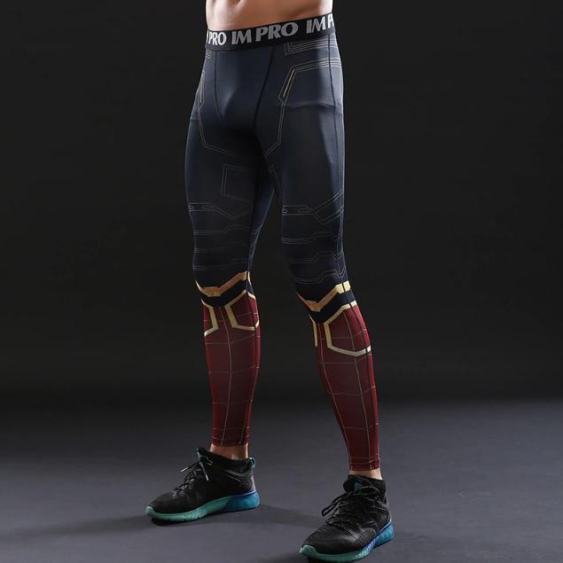 Men's Spiderman 'Iron Spider' Infinity War Compression Leggings Spats-RashGuardStore