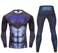 Nightwing Compression 'Young Justice | 2.0' Premium Long Sleeve Rashguard Set