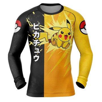 Pikachu Pika Pika Kids Pokemon Long Sleeve Compression Rashguard