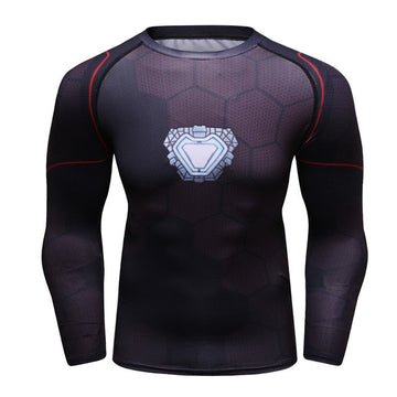 Compression Iron Man Avengers Infinity War Elite Stark Reactor Undersuit Long Sleeve Rashguard
