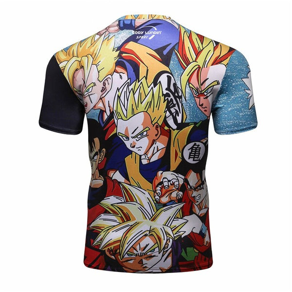 BJJ Rash Guard Dragon Ball Z Compression 'Mural' Elite Short Sleeve Rashguard