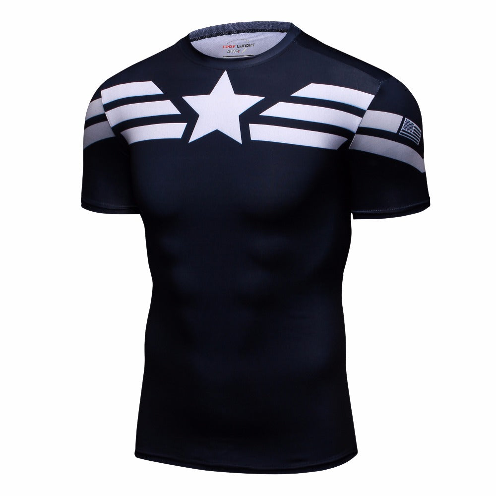Captain America Compression 'Bootcamp' Elite Short Sleeve Rashguard