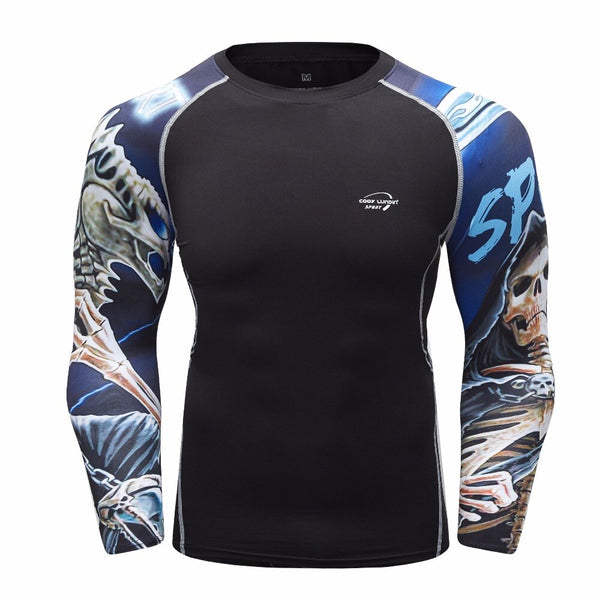 Skull Compression 'Bones' Elite Long Sleeve Rashguard