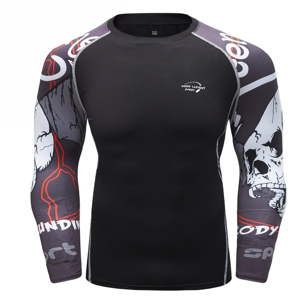 Skull Compression 'Ghost Rider' Elite Long Sleeve Rashguard
