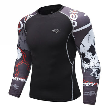 Ghost Rider Skull Compression Elite Long Sleeve Rashguard