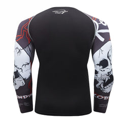 Skull Compression 'Ghost Rider' Elite Long Sleeve Rashguard