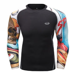 Skull Compression 'Surfs Up' Elite Long Sleeve Rashguard