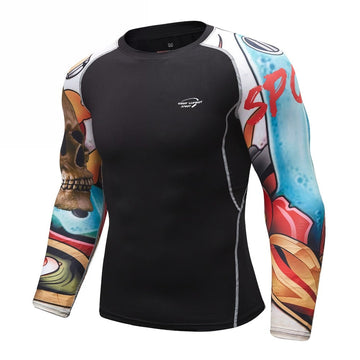 Surfs Up Skull Compression Elite Long Sleeve Rashguard