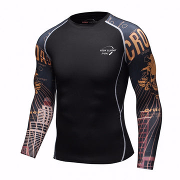 Cityscape Skull Compression Elite Long Sleeve Rashguard