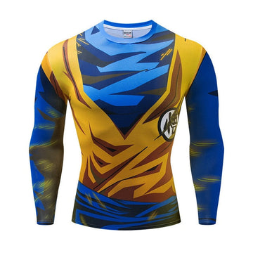 BJJ Rash Guard Rashguard Super Saiyan Goku Dragon Ball Z Long Sleeve Compression
