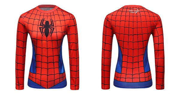 Women's Spider Man Compression 'Animated' Long Sleeve Rashguard
