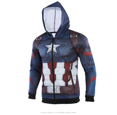 Men's Captain America Steve Rogers 'Infinity War | End Game' Premium Zip Up Hoodie