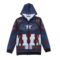 Men's Captain America Steve Rogers 'Infinity War | End Game' Premium Zip Up Hoodie