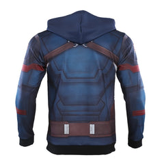 Men's Captain America Steve Rogers 'Infinity War | End Game' Premium Zip Up Hoodie