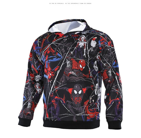 Men's Spiderman Spiderverse 'Hand Drawn Comic | Fully Colored' Premium Pullover Hoodie