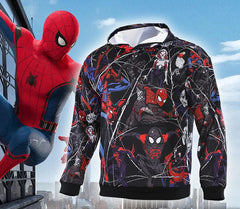 Men's Spiderman Spiderverse 'Hand Drawn Comic | Fully Colored' Premium Pullover Hoodie