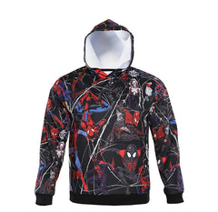 Men's Spiderman Spiderverse 'Hand Drawn Comic | Fully Colored' Premium Pullover Hoodie