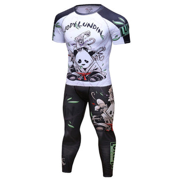 Rolling With a White Belt Panda Compression Elite Short Sleeve Set