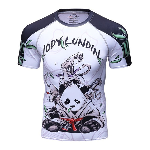 Panda Compression 'Rolling with a White Belt' Elite Short Sleeve Rashguard